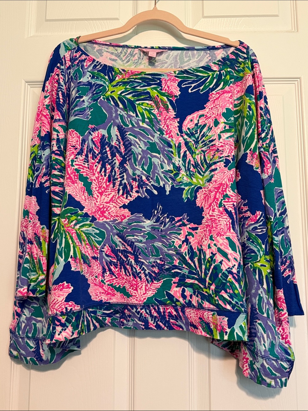 Lilly Pulitzer Blue Pink Green Tropical Pullover Sweater